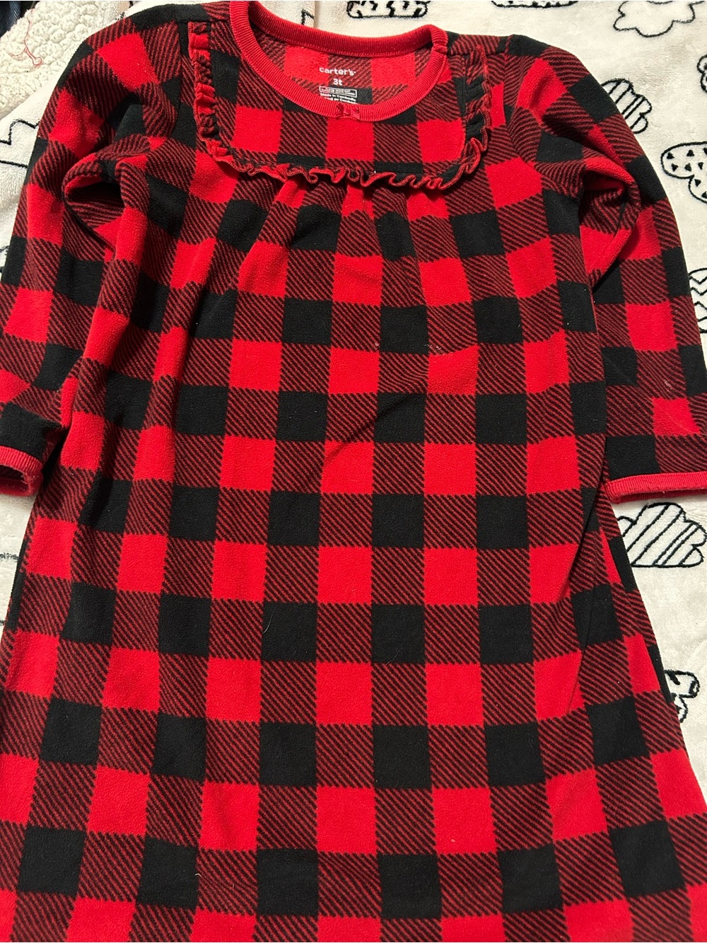 Carter's Red and Black Buffalo Plaid Ruffle Yoke Dress